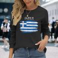 Greece Flag Brush Stroke Style Langarmshirts Geschenke für Sie