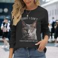 Sorry I Can't I Have Plans With My Cat Gray Cat Long Sleeve T-Shirt Gifts for Her