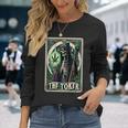 Tarot Card The Toker 420 Cannabis Skeleton Stoner Weed Goth Long Sleeve T-Shirt Gifts for Her