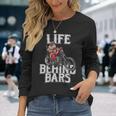 Tattoo Santa Life Behind Bars Biker Santa Shirt Long Sleeve T-Shirt Gifts for Her