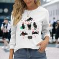 Christmas Black Cats Meowy Merry Christmas Cat Lovers Long Sleeve T-Shirt Gifts for Her