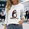 Guten Morgen Ganz Dünnes Eis Saying Penguin Langarmshirts Geschenke für Sie