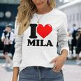 Ich Liebe Mila German Langu Gray Langarmshirts Geschenke für Sie