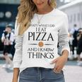 Pizza Das Ist Was Ich Essen Und Weiß Dinge German Gray Langarmshirts Geschenke für Sie