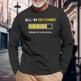 All-In En Cours Poker Humour Cadeau Poker Homme Tapis Jetons T-shirt à manches longues Cadeaux pour les vieillards