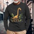 Brachiosaurus Dinosaur Motif Illustration Brachiosaurus Langarmshirts Geschenke für alte Männer