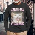 Cat Certified Freak Langarmshirts Geschenke für alte Männer