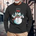 Christmas Scary Snowman Holiday Horror Creepy Face Winter Tank Top Long Sleeve T-Shirt Gifts for Old Men