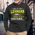 Damen Das Ist Ein Lehmann Ding Spruch Für Familie Lehmann Mit-Ausschnitt Langarmshirts Geschenke für alte Männer