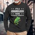 Damen Ist So Ein Chamäleon Ding Lustiger Spruch Chamäleons Mit-Ausschnitt Langarmshirts Geschenke für alte Männer