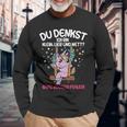 Du Tenkst Ich Bin Klein Liebe Und Nett Unicorn Langarmshirts Geschenke für alte Männer