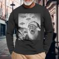 Santa Claus Selfie With Ufos Weird Christmas 2024 Long Sleeve T-Shirt Gifts for Old Men