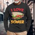 Ich Liebe Döner Kebab Fleisch Döner Langarmshirts Geschenke für alte Männer