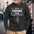 Ist So Ein Pinscher Ding Lustiger Spruch Pinscher Langarmshirts Geschenke für alte Männer