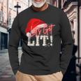 Let Get Lit Party Christmas Xmas Vibe Lit Af Drinking Pun Long Sleeve T-Shirt Gifts for Old Men