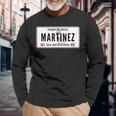 Martinez Last Name Puerto Rico License Plate Langarmshirts Geschenke für alte Männer