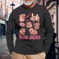 Moo Deng 2024 Moo Deng Moo Deng Cute Hippo Langarmshirts Geschenke für alte Männer