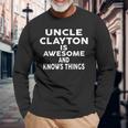 Onkel Clayton Ist Großartig Und Weiß Dinge Langarmshirts Geschenke für alte Männer