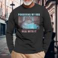 Pondering My Orb Wizard Meme Langarmshirts Geschenke für alte Männer