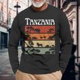 Retro Africa Tanzania Safari Travel Tanzania Tour Langarmshirts Geschenke für alte Männer