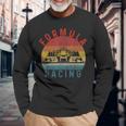 Retrointage Formula Racing Fan Silhouette Racing Car Formula Langarmshirts Geschenke für alte Männer