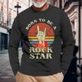 To Be Rockstar Heavy Metal Hand Hornintage Retro Born Langarmshirts Geschenke für alte Männer