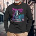 Skeleton Hacker Gamer It Programmer Langarmshirts Geschenke für alte Männer