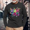 Urban Hip Hop Dancing Novelty Graffiti Graphic Long Sleeve T-Shirt Gifts for Old Men