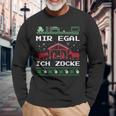 Weihnachten Mir Egal Ich Zocke Ugly Christmas For Gamer Langarmshirts Geschenke für alte Männer