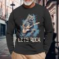 Werewolf Rocker Rockt Die Bühne Mit Seiner Gitarre Langarmshirts Geschenke für alte Männer