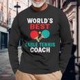 World Best Table Tennis Trainer Langarmshirts Geschenke für alte Männer