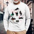 Christmas Black Cats Meowy Merry Christmas Cat Lovers Long Sleeve T-Shirt Gifts for Old Men