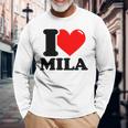 Ich Liebe Mila German Langu Gray Langarmshirts Geschenke für alte Männer