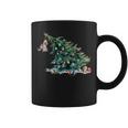 Meowy Cat Pushing Christmas Tree Cats Xmas Pajamas Coffee Mug