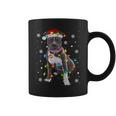 Pitbull Dog Santa Christmas Tree Lights Pajama Xmas Coffee Mug