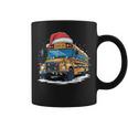 School Bus Christmas Tree Cute Santa Hat Lights Xmas Coffee Mug