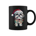 Shih Tzu Santa Christmas Tree Lights Xmas Dog Lover Pajama Coffee Mug