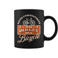 Never Underestimate An Old Man On A Bicycle Witty Cycling Coffee Mug