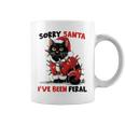 Sorry Santa I've Been Feral Black Cat Christmas Coffee Mug