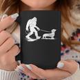 Bigfoot Walking Dachshund Wiener Dog Dad Coffee Mug Funny Gifts