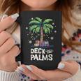 Deck The Palms Family Vacation Tropical Palm Tree Christmas Coffee Mug Personalized Gifts