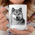 Dog Fingerprint Shiba Inu Dad Mom Gray Tassen Lustige Geschenke