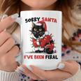 Sorry Santa I've Been Feral Black Cat Christmas Coffee Mug Personalized Gifts