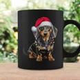 Dachshund Dog Santa Hat Christmas Light Tassen Geschenkideen