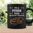 Damen Ist So Ein Python Ding Lustiger Spruch Pythons Mit-Ausschnitt Tassen Geschenkideen