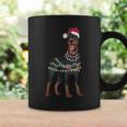 Doberman Santa Christmas Lights Dog Coffee Mug Gifts ideas