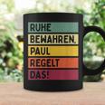 Ruhe Bewahren Paul Regelt Das Spruch In Retro Colours Tassen Geschenkideen