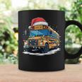 School Bus Christmas Tree Cute Santa Hat Lights Xmas Coffee Mug Gifts ideas