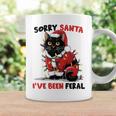 Sorry Santa I've Been Feral Black Cat Christmas Coffee Mug Gifts ideas