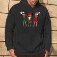 Merry Christmas Black Afro African Santa Hat Elf Melanin Kid Hoodie Lifestyle